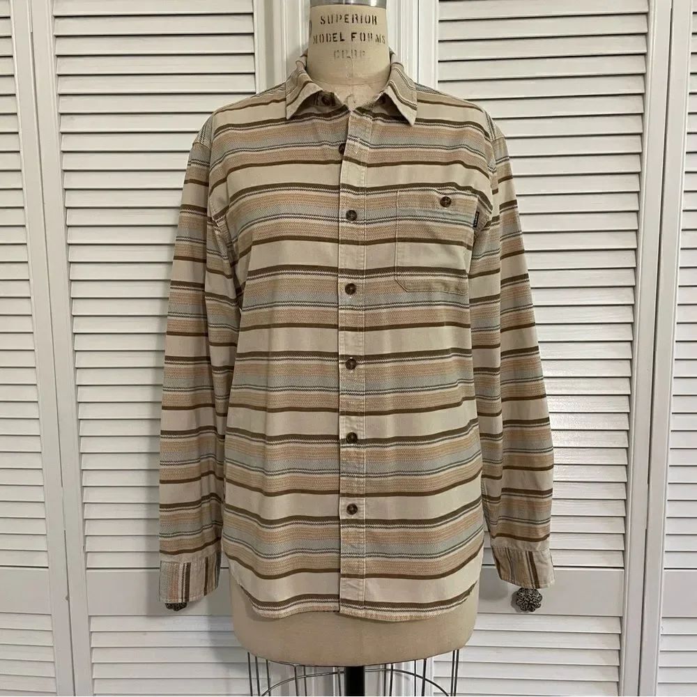 O’NEILL CARUSO TAN STRIPE CORD SHIRT SZ-S